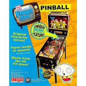 Family Guy Pinball FLYER Original Vintage Promo Artwork 2007 Cartoon Humor